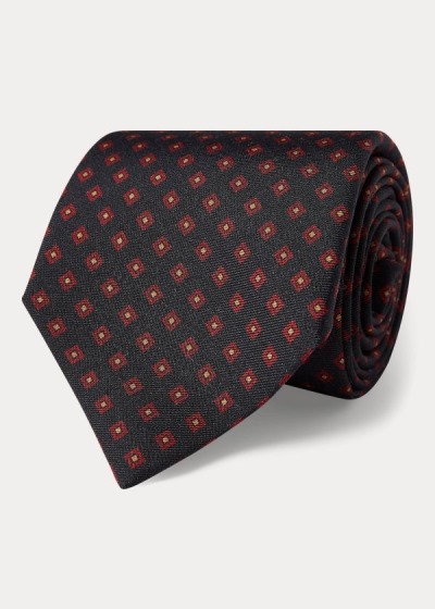 Men's Polo Ralph Lauren Neat-Print Silk Narrow Ties | 764821ZJR